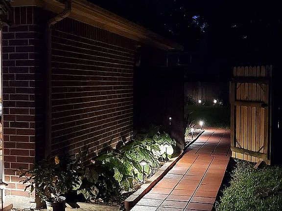 Brick pathways surrounding.