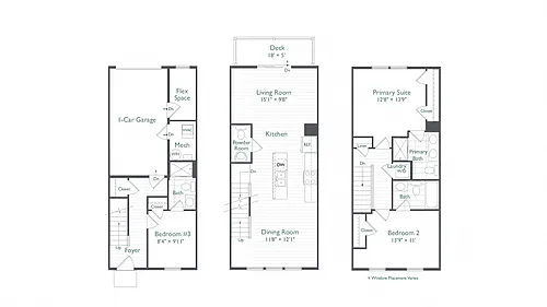 Floor plan 3 Bed/3.5 Bath-Addison II