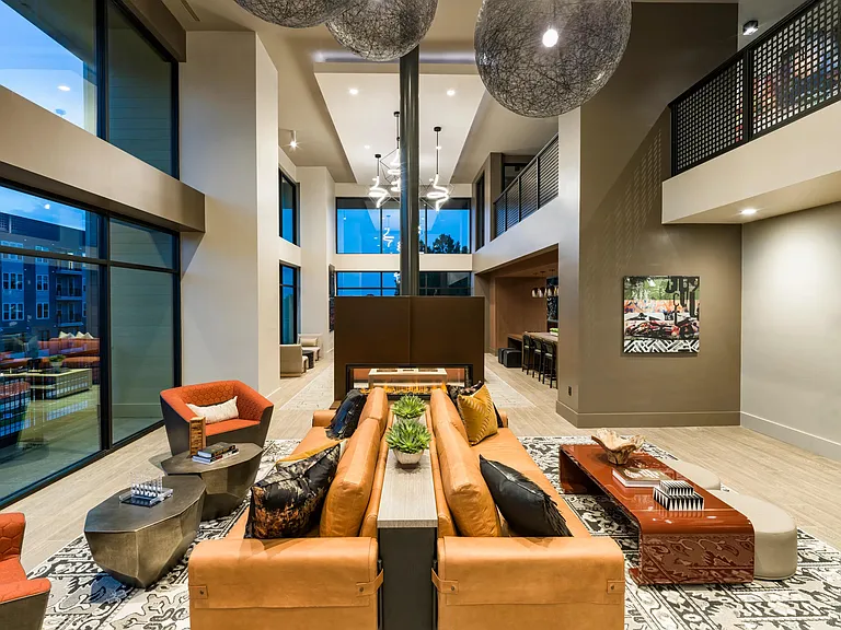 Stylish lounge spaces at Modera LoSo, designed for both comfort and connection.