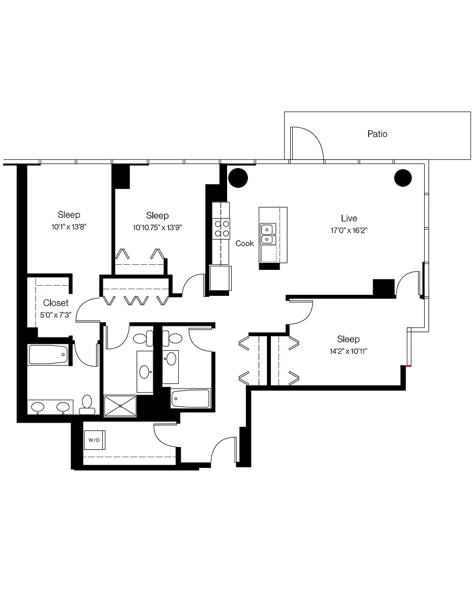 Floor plan 3 Bed /3 Bath