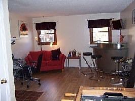 den with fire place