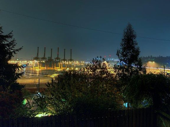 West Seattle Bridge at night