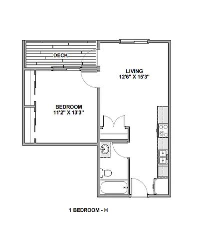 Floor plan 1 Bedroom H
