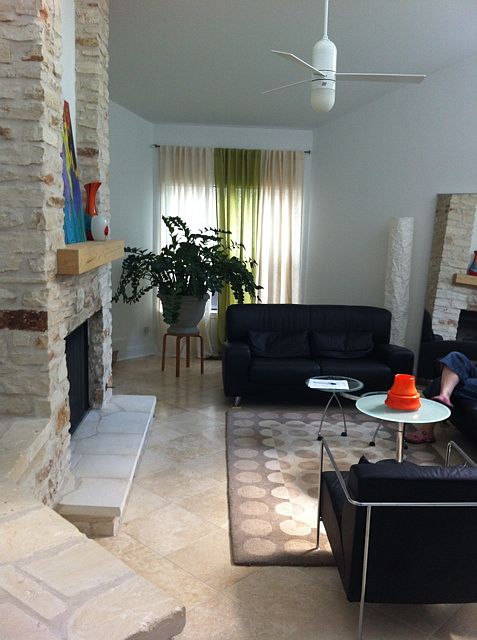 Living room with fireplace