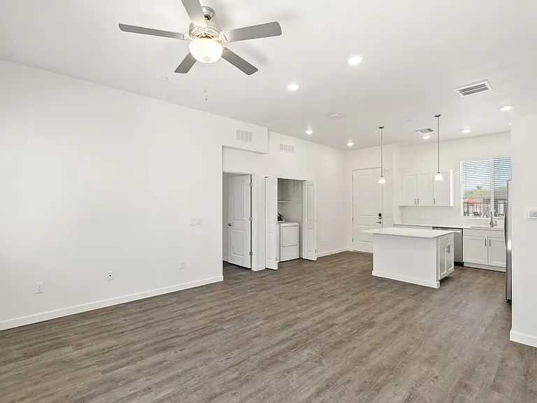 Living Room & Kitchen - Three Bedroom Santa Rita Floorplan