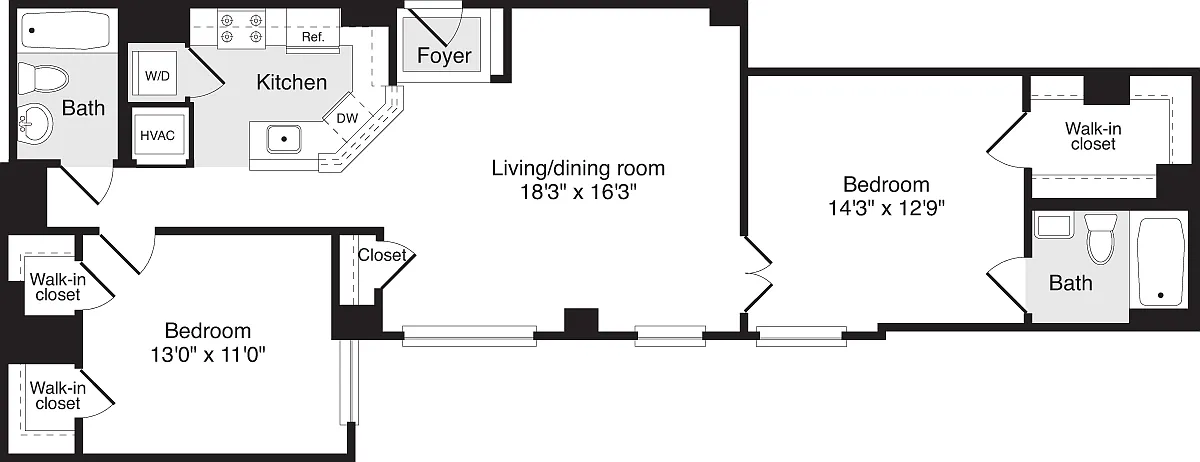 Floor plan 2 Bedrooms I