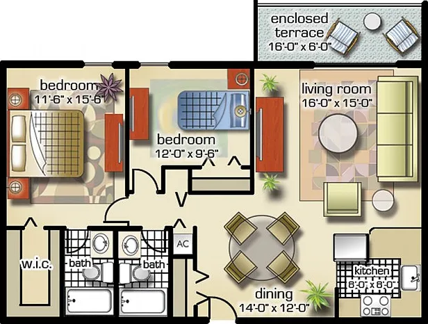 Model B | 2 Bedrooms, 2 Bath Model B | 2 Bedrooms, 2 Bath