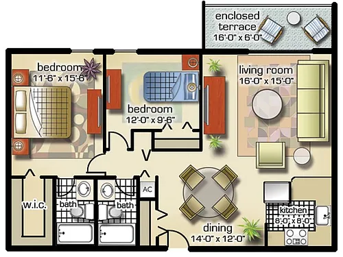 Floor plan Phase I, Model B
