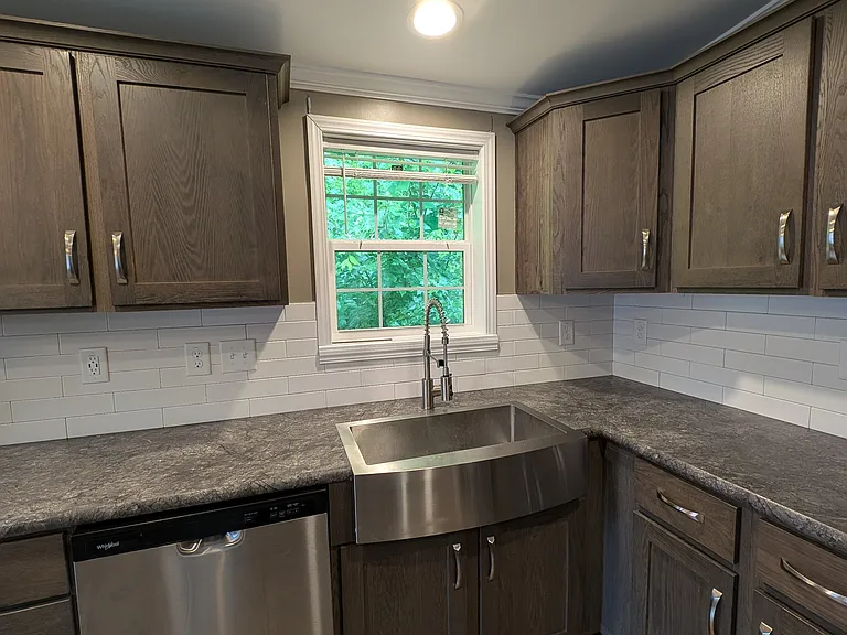 Sink area w light above