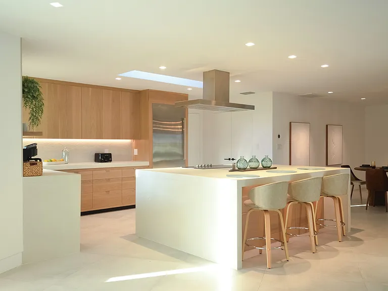Large center island, with induction cooktop. Seats 4. Great for entertaining