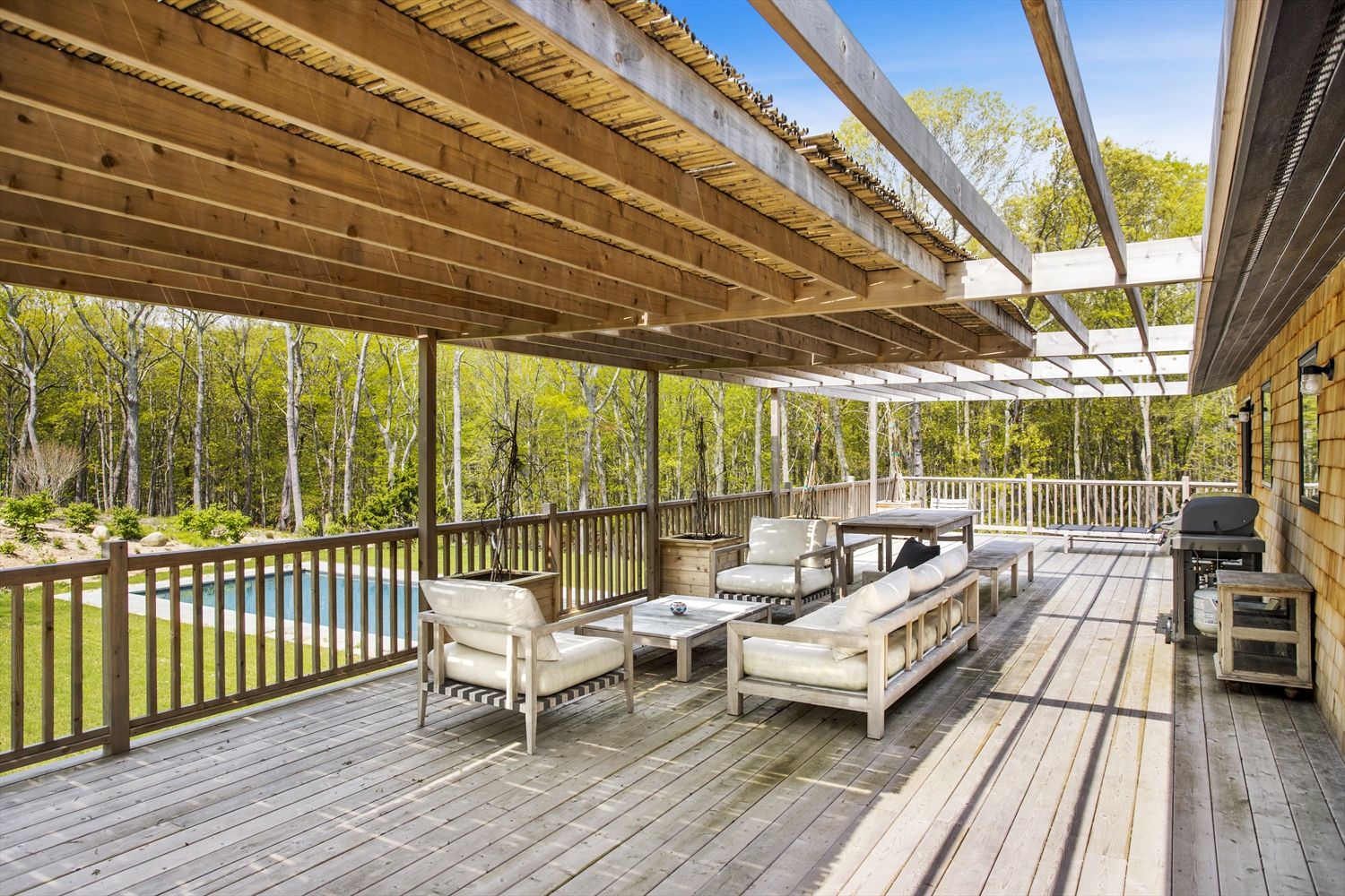  Large deck with pool and water views