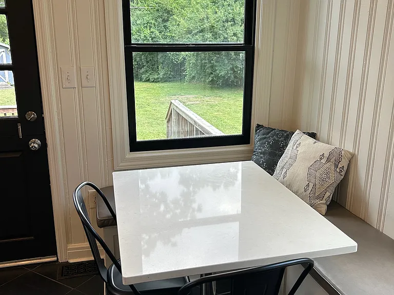 Eat in kitchen with built in storage bench