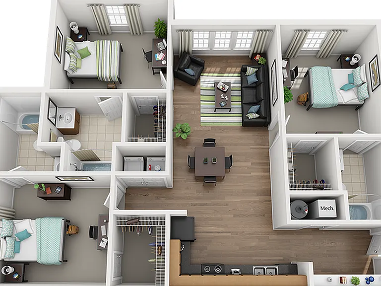 Mustang Village 3x3 Floor Plan Mustang Village 3x3 Floor Plan