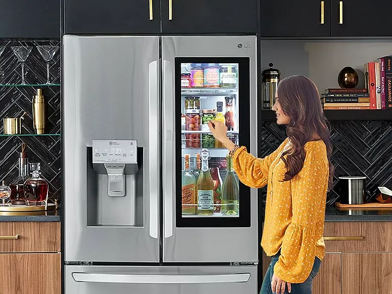 Includes LG glass/knock view fridge