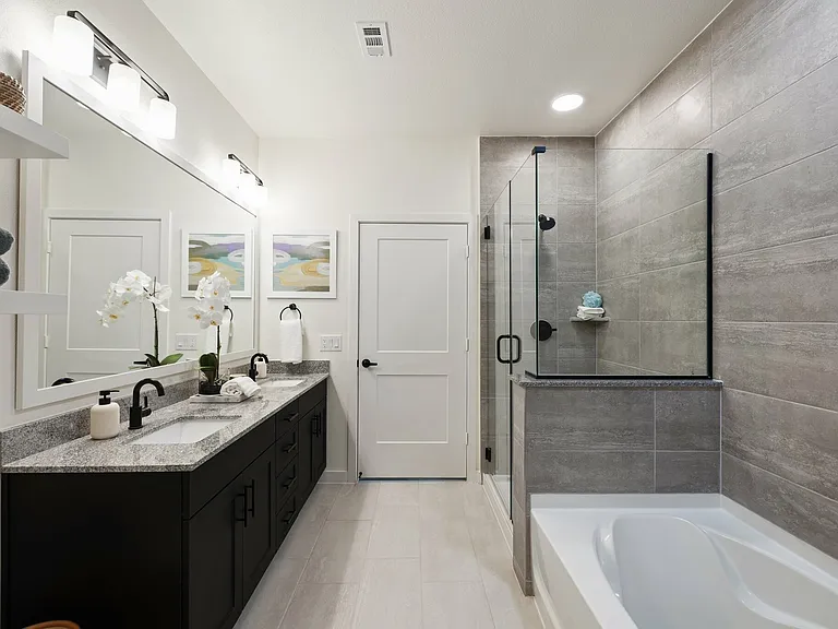 Primary Bathroom with Standing Shower and Garden Tub
