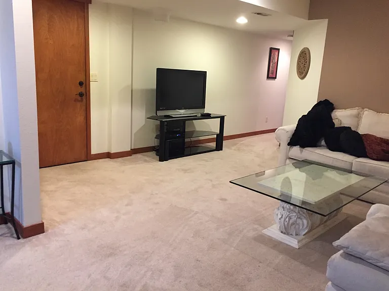 Living room with smart tv.