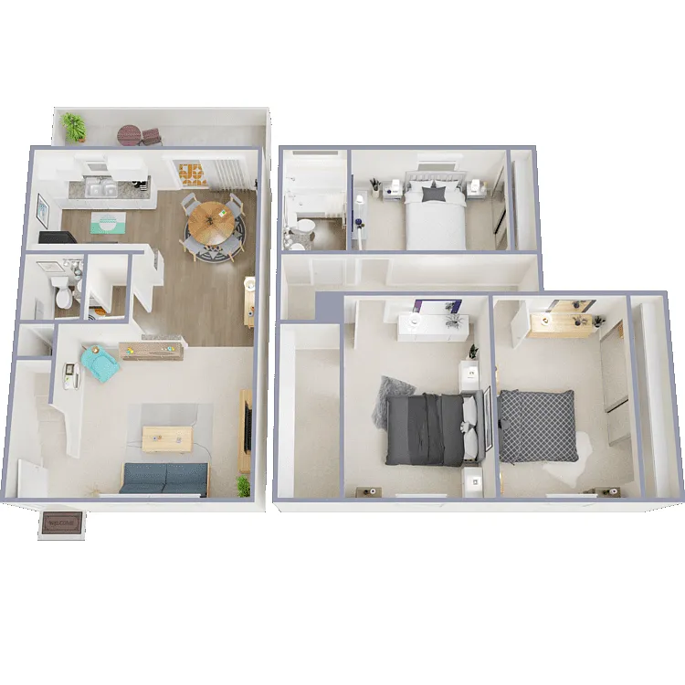 Floor plan 3 Bed 1.5 Bath Townhome