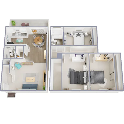 Floor plan 3 Bed 1.5 Bath Townhome