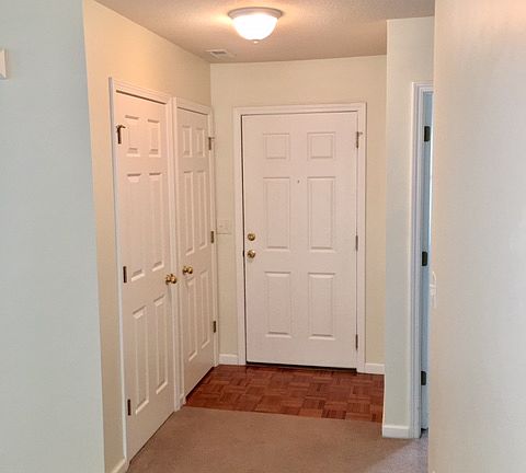 Main entry, hall closets