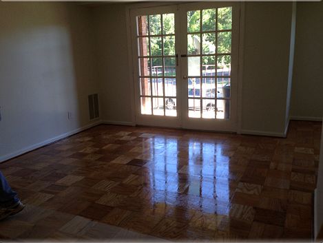 Living space with patio doors.