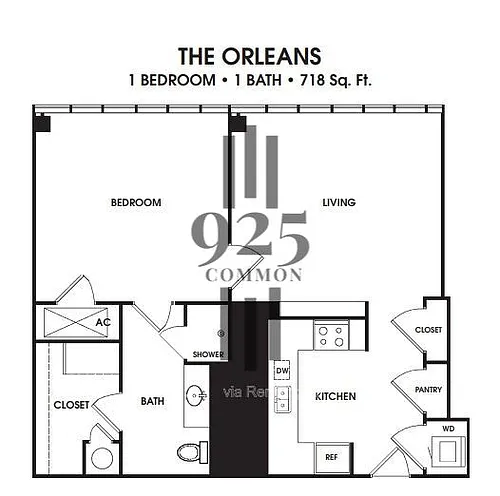 Floor plan 1 Bedroom 1 Bath