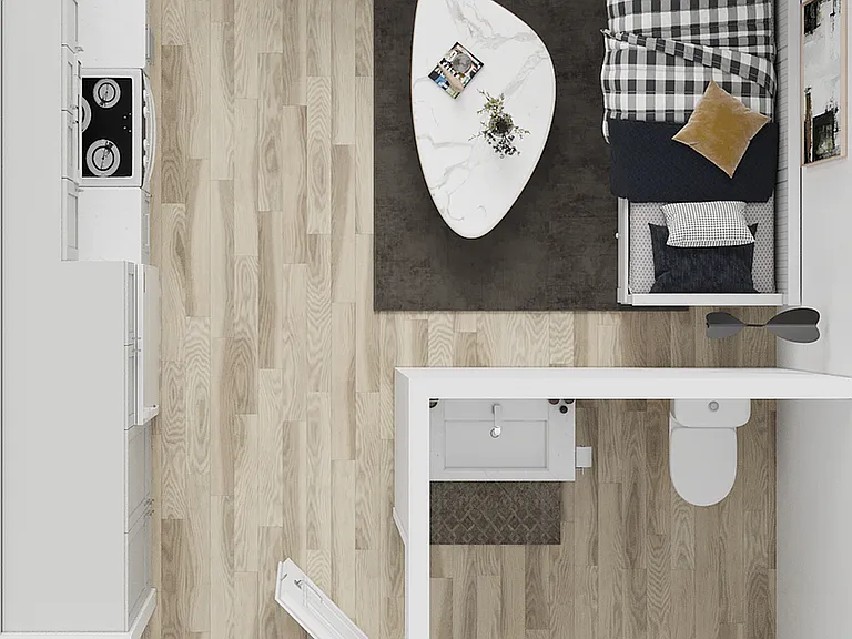 Studio B - 3D Floorplan Studio B - 3D Floorplan