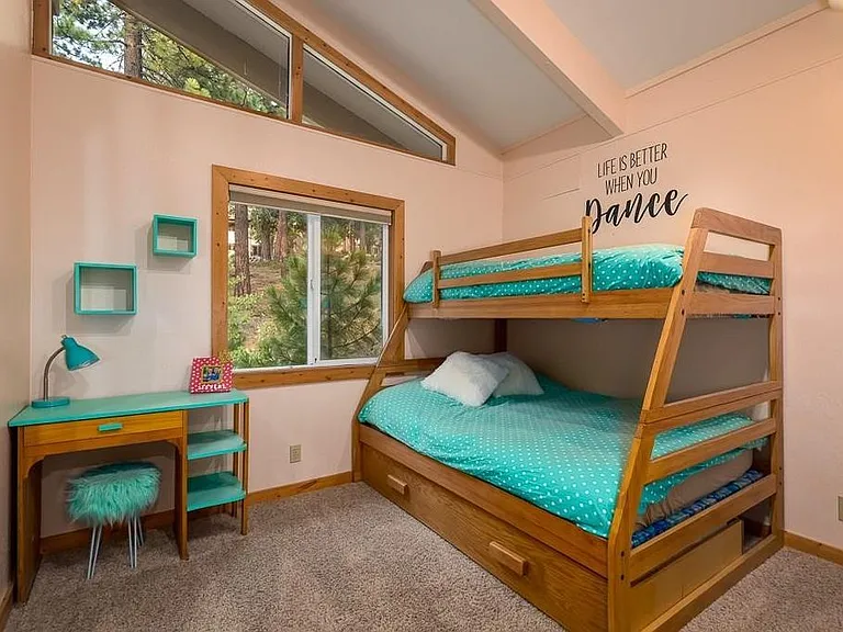 Second bedroom with bunk bed.