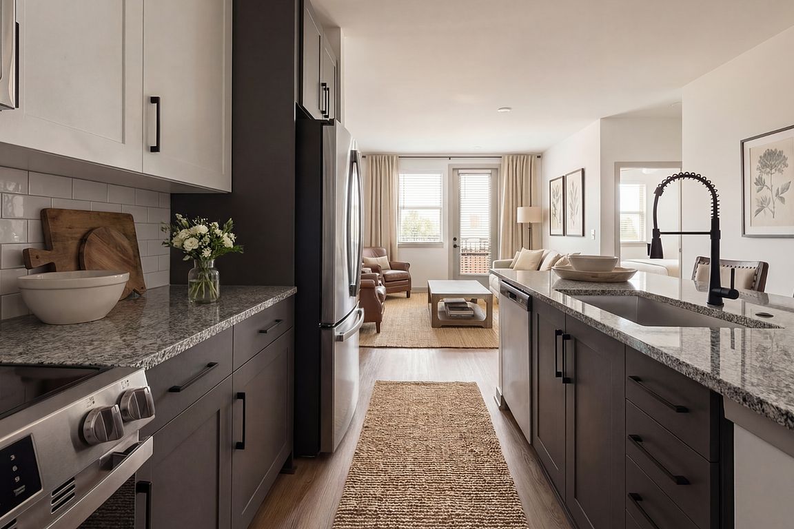 Elevated kitchen finishes like matte black hardware