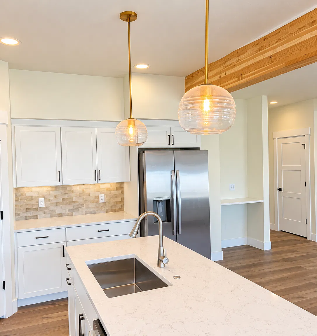 open concept kitchen with large island