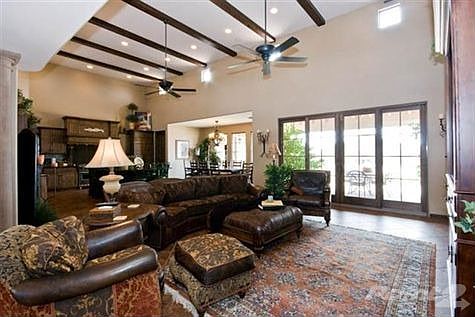 Soaring beamed ceilings