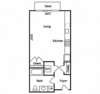 Floor plan 0BD, 1BTH B