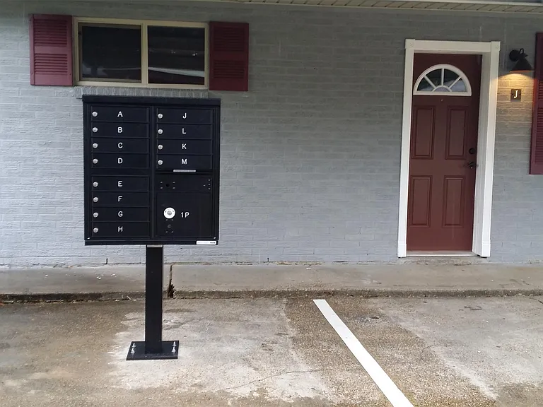 Secure, locking, and weather proof mail box.
