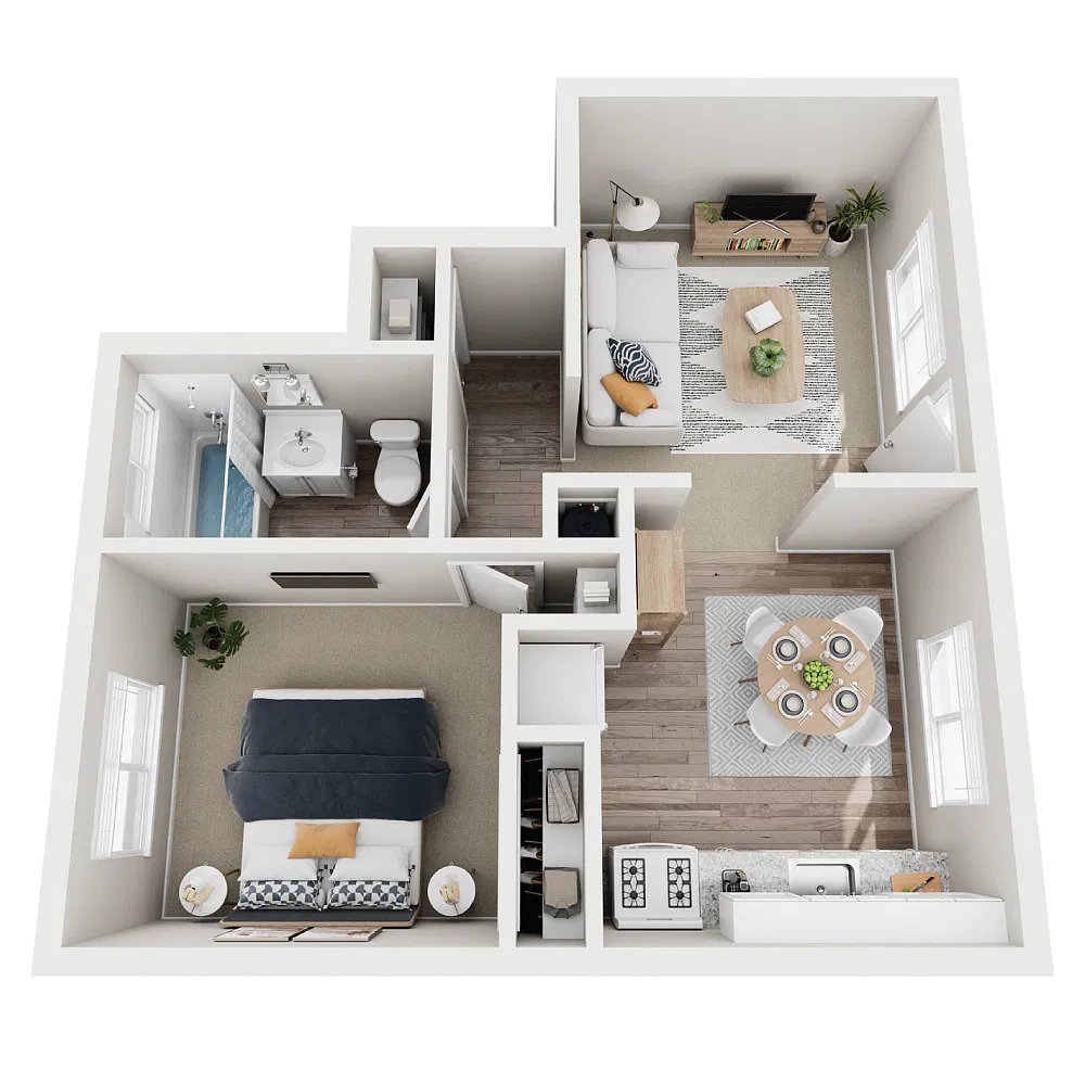 Floor plan 1 Bed 1 Bath