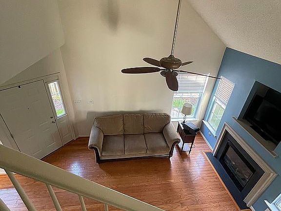 living room in rear of house