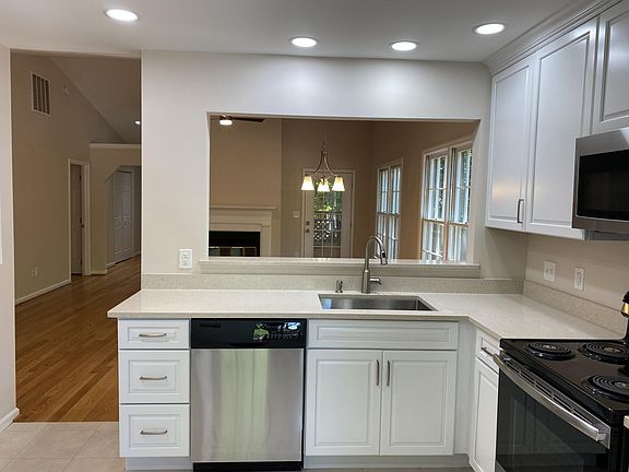 View from kitchen into living room