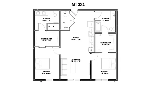Floor plan M1 2X2