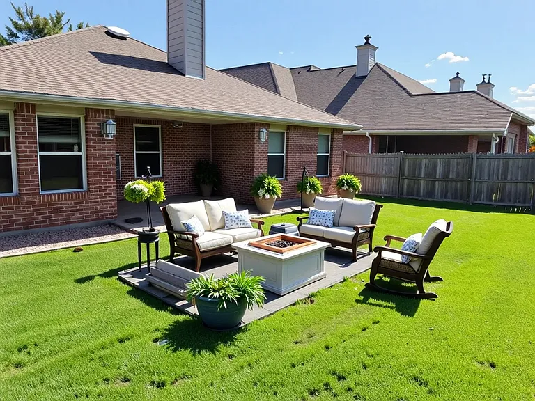 Backyard staged
