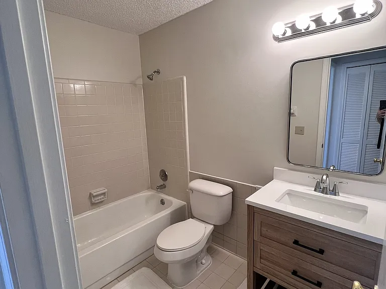 Hall bathroom with tub