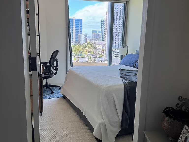 Bedroom with large window