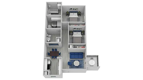 Floor plan 2 Bed 2 Bath Ranch - Renovated