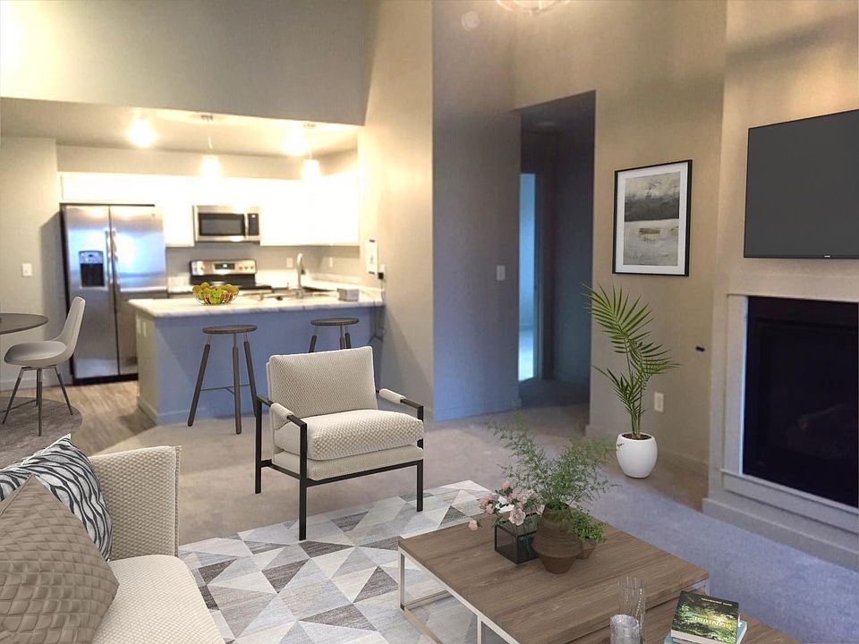 Virtually Staged Living/ Eat-in Kitchen