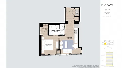 Floor plan Alcove One Bedroom 02 Tiers 1 & 3
