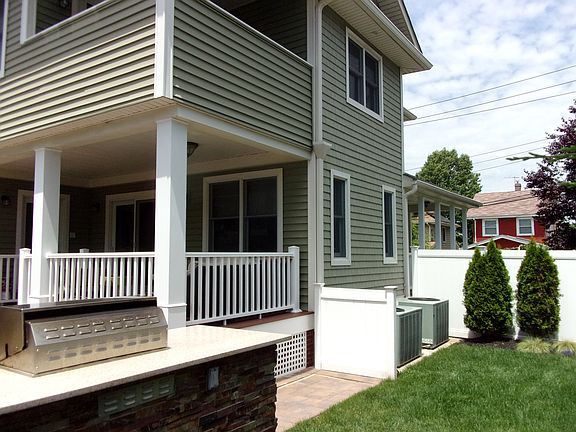 rear porch and balcony above