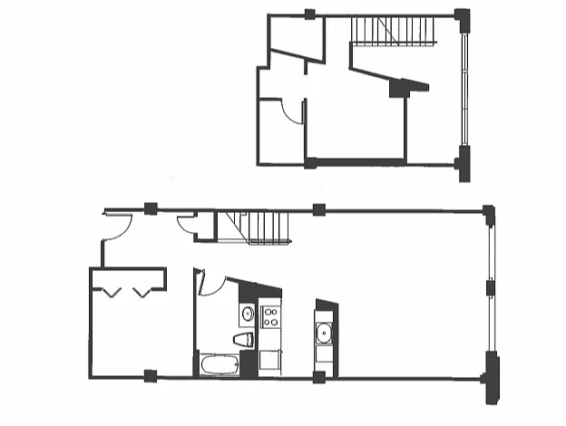Floor plan 2 Bed 1 Bath - B1J