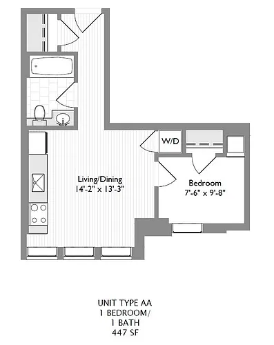 Floor plan Studio | 477 sqft