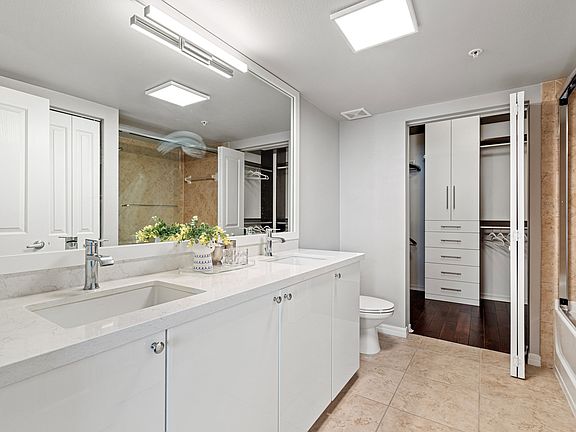 Primary bathroom connected to bedroom and walk in closet