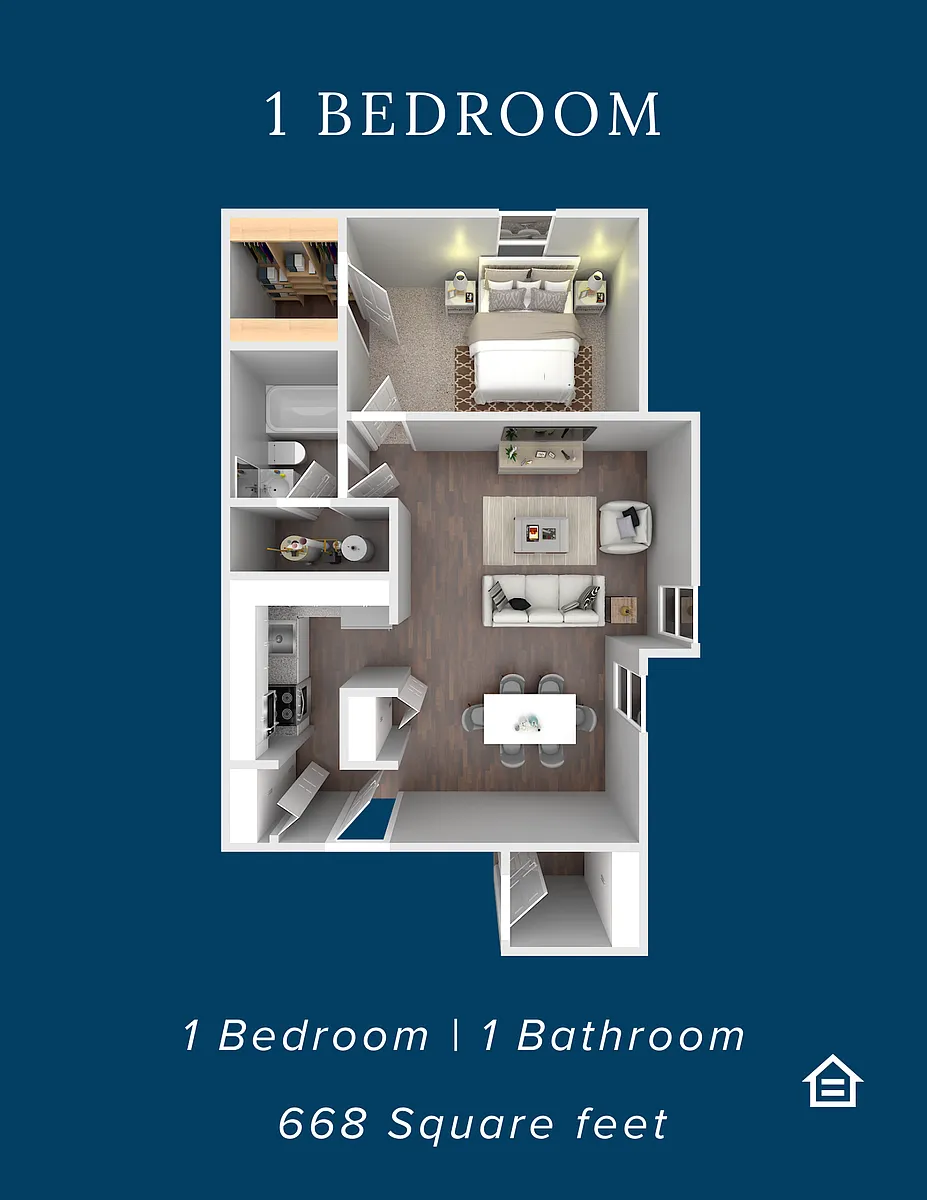 Floor plan 1 Bed 1 Bath