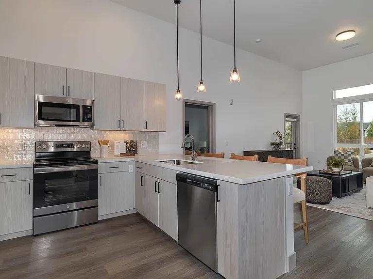 Kitchen and Living Area with Hard Surface Flooring
