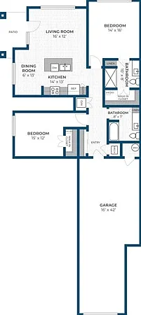 Floor Plan 2A | Seasons at North Aurora | Apartments in North Aurora, IL Floor Plan 2A | Seasons at North Aurora | Apartments in North Aurora, IL