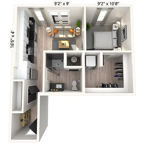 Floor plan A1 1x1 584 SF-FP